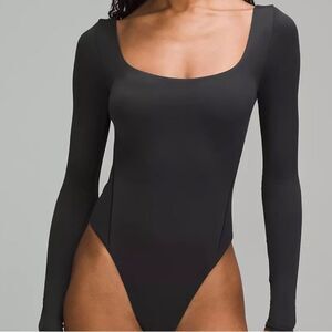 Nulu Square-Neck Long-Sleeve Bodysuit